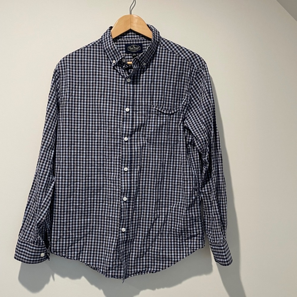Nat Nast‎ Luxury Originals Gingham Check Button Down Shirt Mens Large